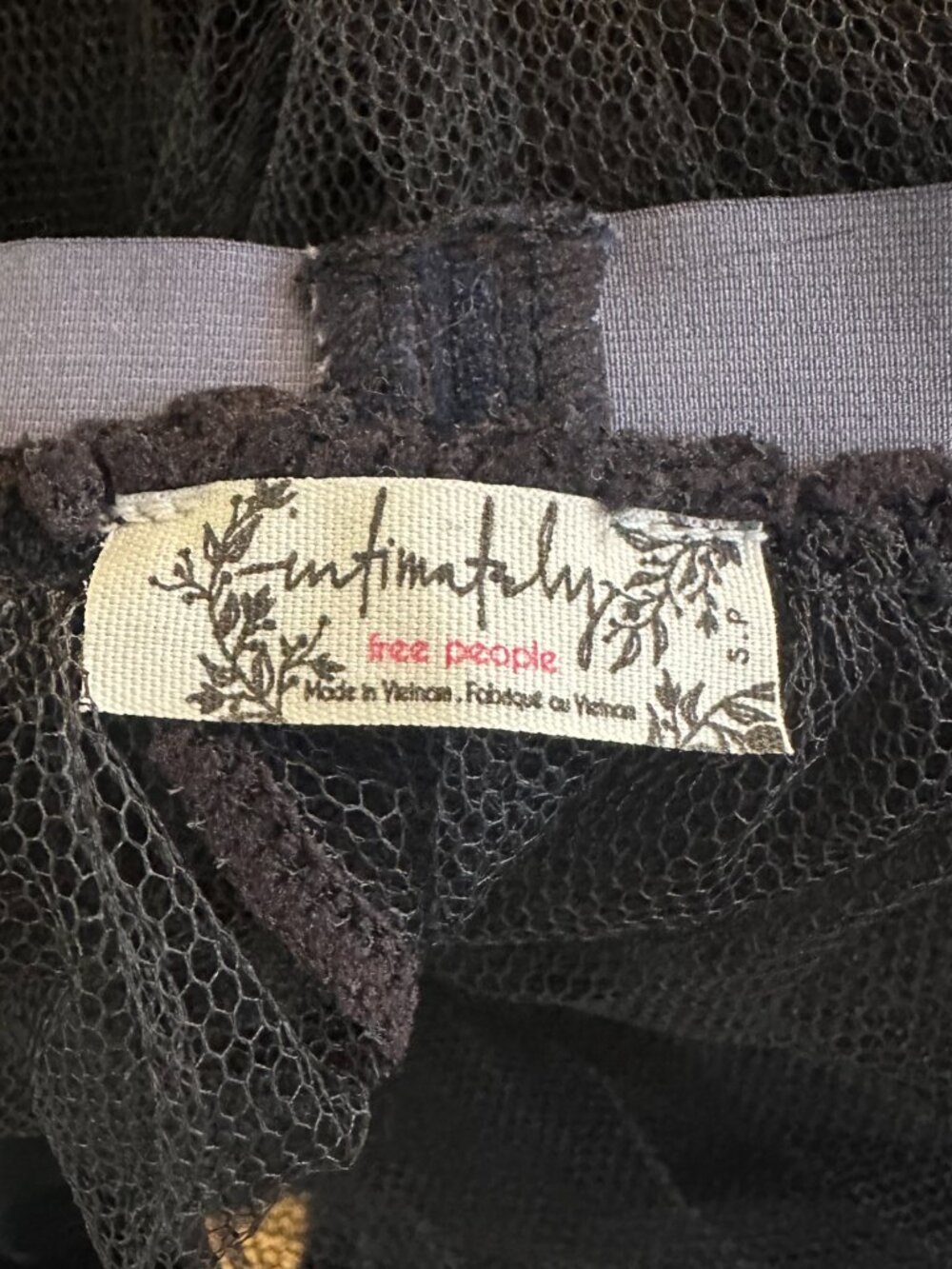 NWT Free People Intimately Black Tulle Skirt Slip Size SMALL Elastic Ballet-core - Picture 5 of 5
